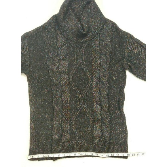 Charter Club Womens Sweater M Black Cowl Neck - Picture 10 of 13